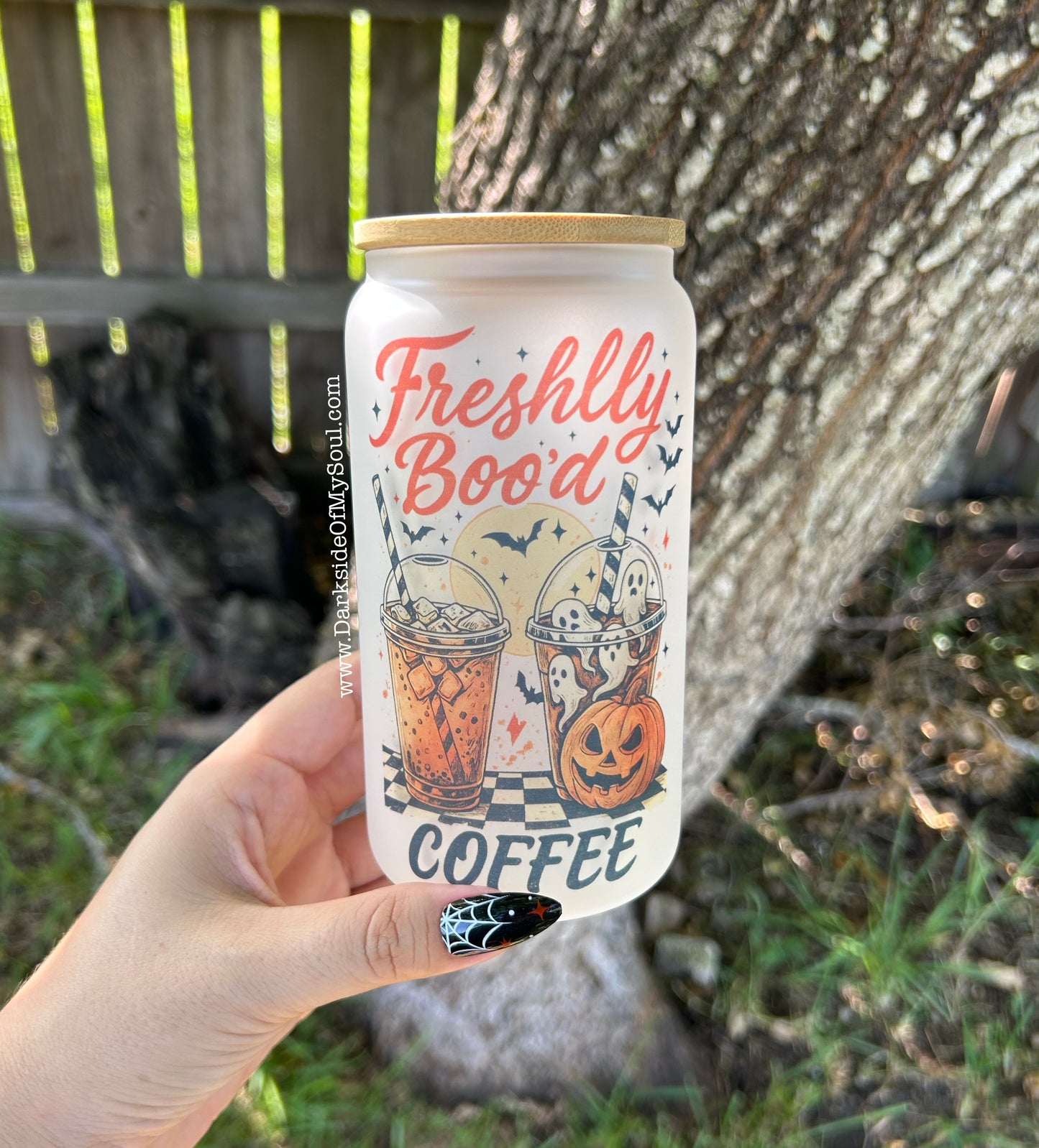 Freshly Boo'd Coffee | 16oz. Frosted Glass Cup