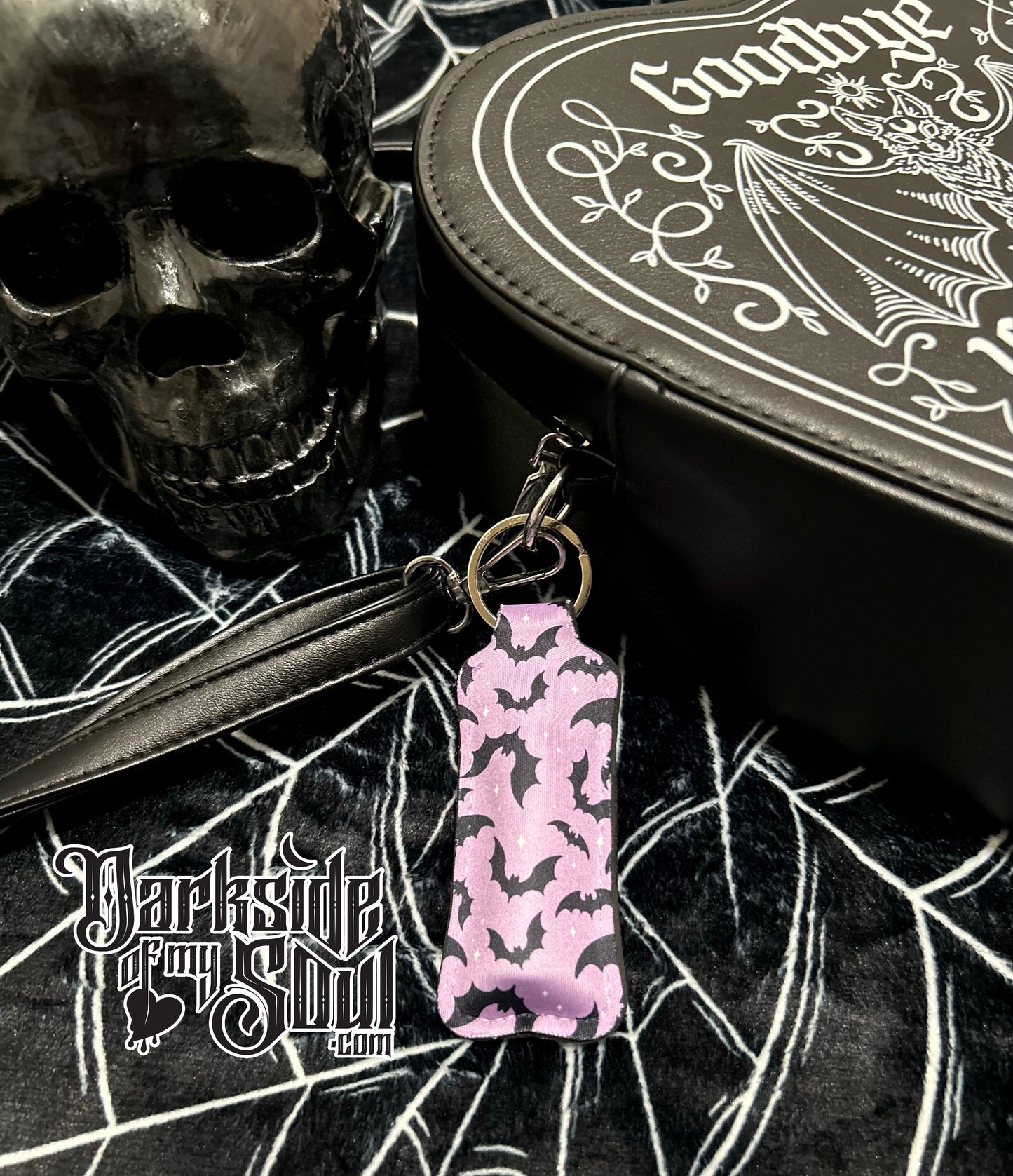 Purple And Bats Chapstick Holder