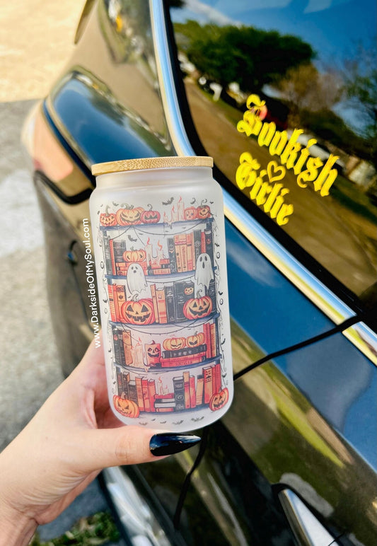 Spooky Library | 16oz. Frosted Glas Cup