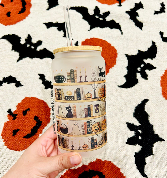 Haunted Library | 16oz. Frosted Glass Cup