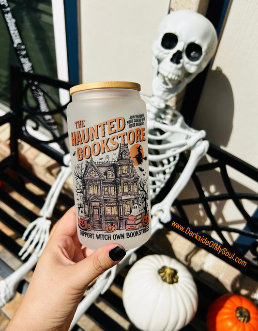 Haunted Bookstore | 16oz. Frosted Glass Cup