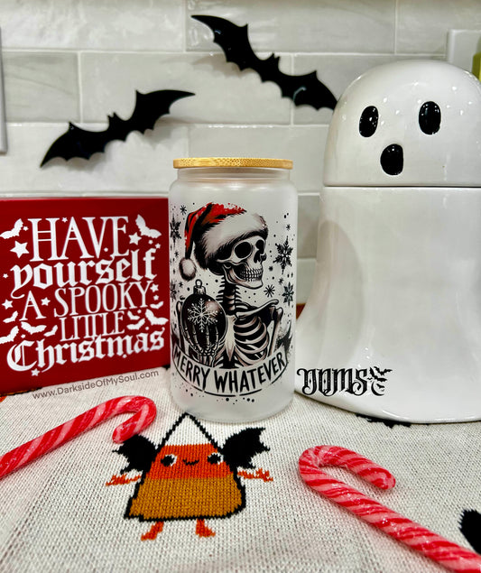 Merry Whatever | 16oz. Frosted Glass Cup