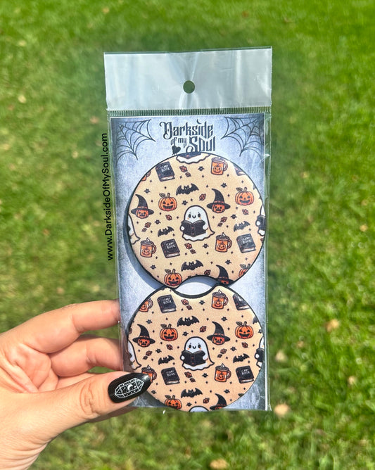 Spooky Ghosts Car Coasters
