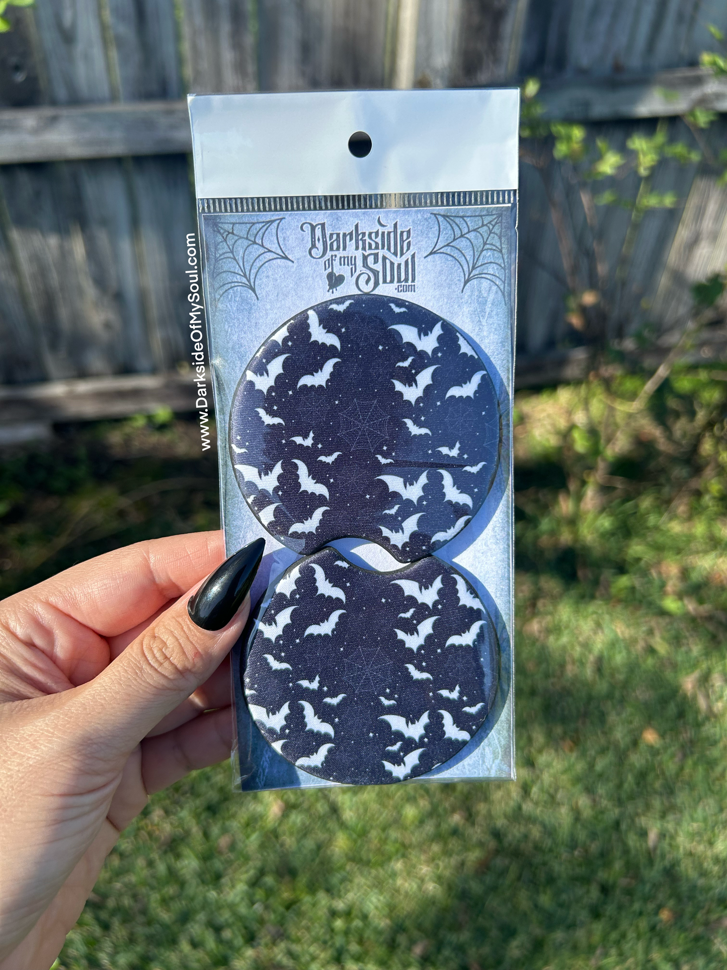 Bat And Spider Web Car Coasters