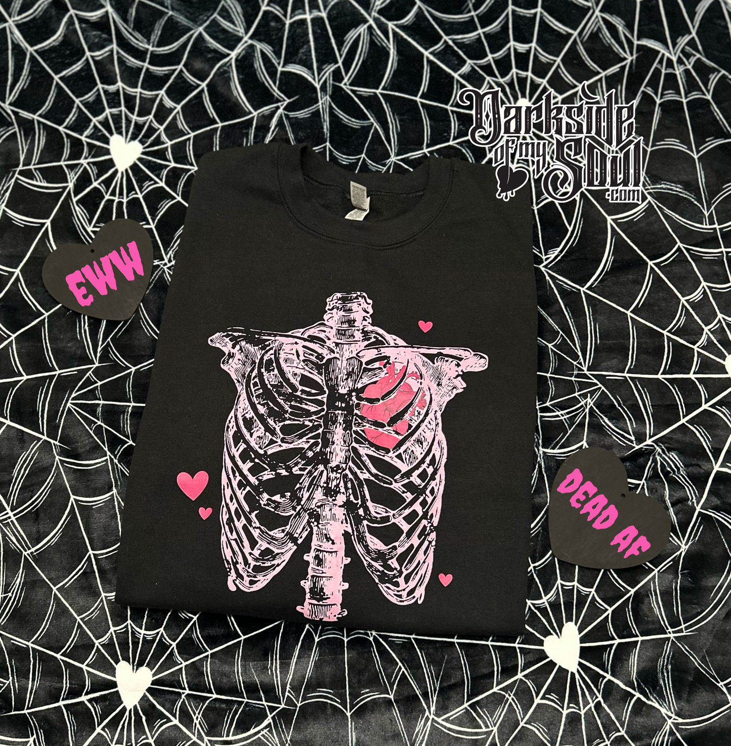 Pink Ribcage Valentine's Sweater