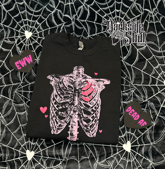 Pink Ribcage Valentine's Sweater