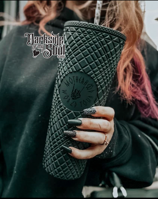 Matte Black Overstimulated World Tour 24oz Tumbler With Straw