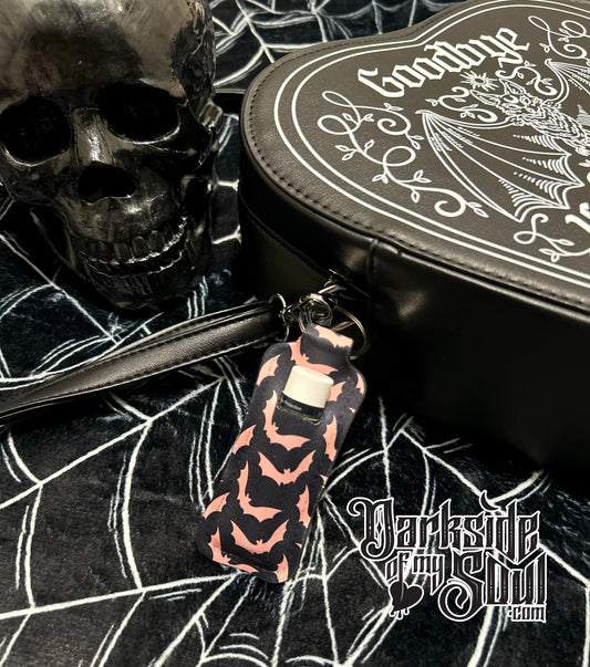 Pink And Black Bats Chapstick Holder