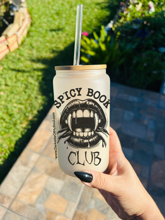 Spooky Book Club | 16oz. Frosted Glass Cup