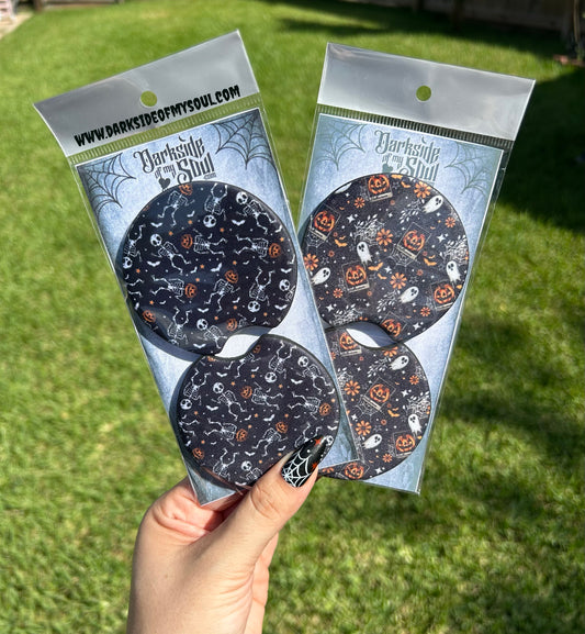 Skeleton & Ghost Car Coasters