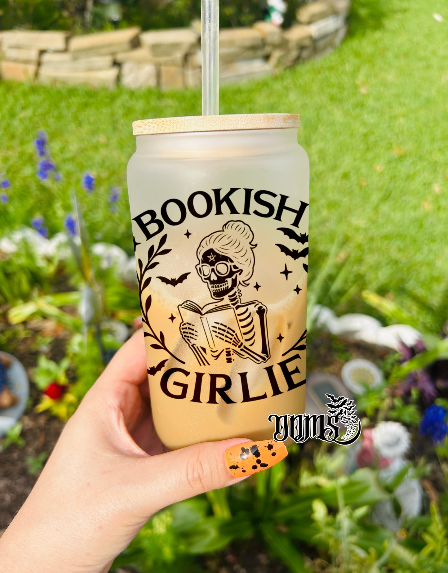 DOMS Exclusive Bookish Girlie | 16oz. Frosted Glass Cup
