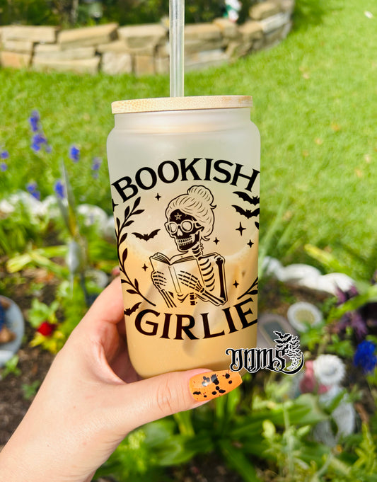 DOMS Exclusive Bookish Girlie | 16oz. Frosted Glass Cup