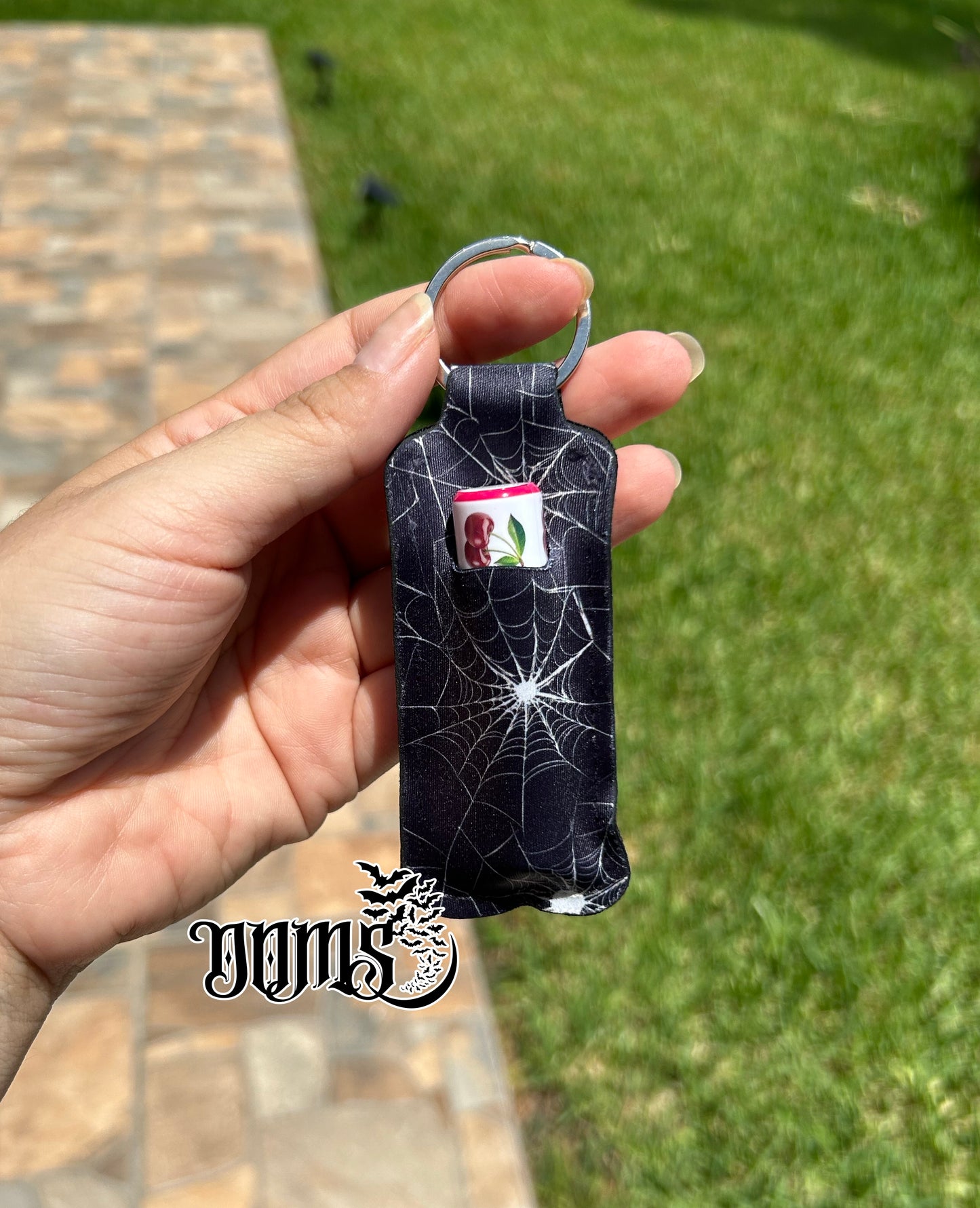Black Spider Web Chapstick Holder