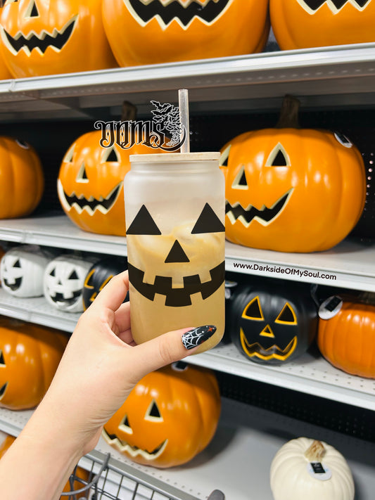 Jack O Lantern | 16oz. Frosted Glass Cup