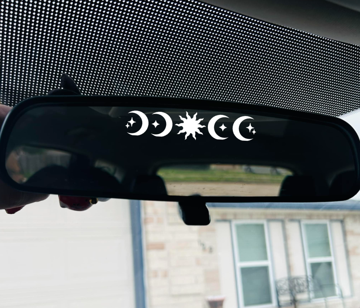 Rear View Mirror Sun And Moon Phase Decal
