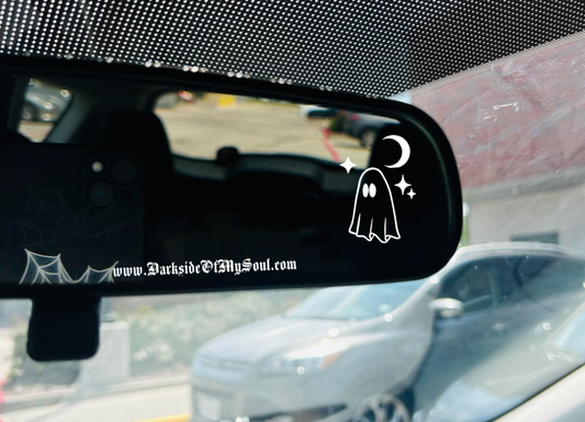 Ghost And Moon Rear View Mirror Decal