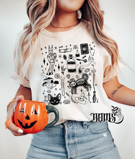 Halloween Doodles Ivory Shirt