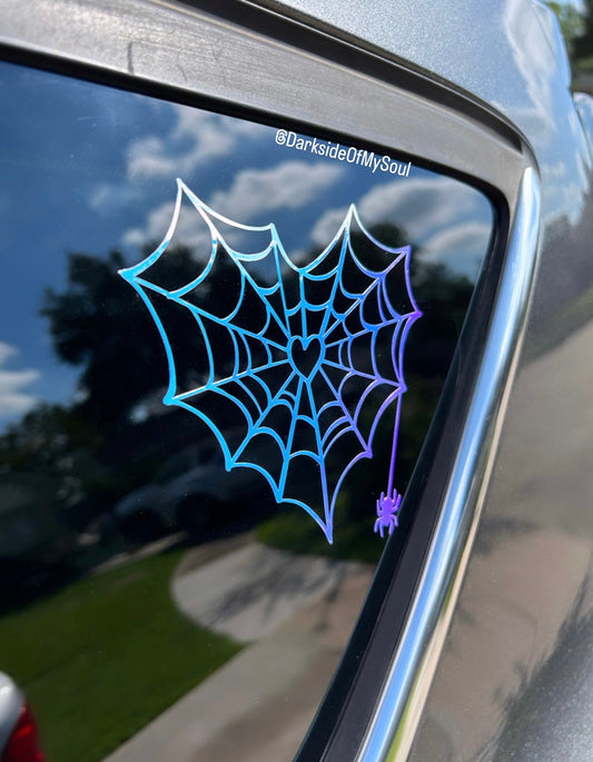 Heart Spider Web Decal