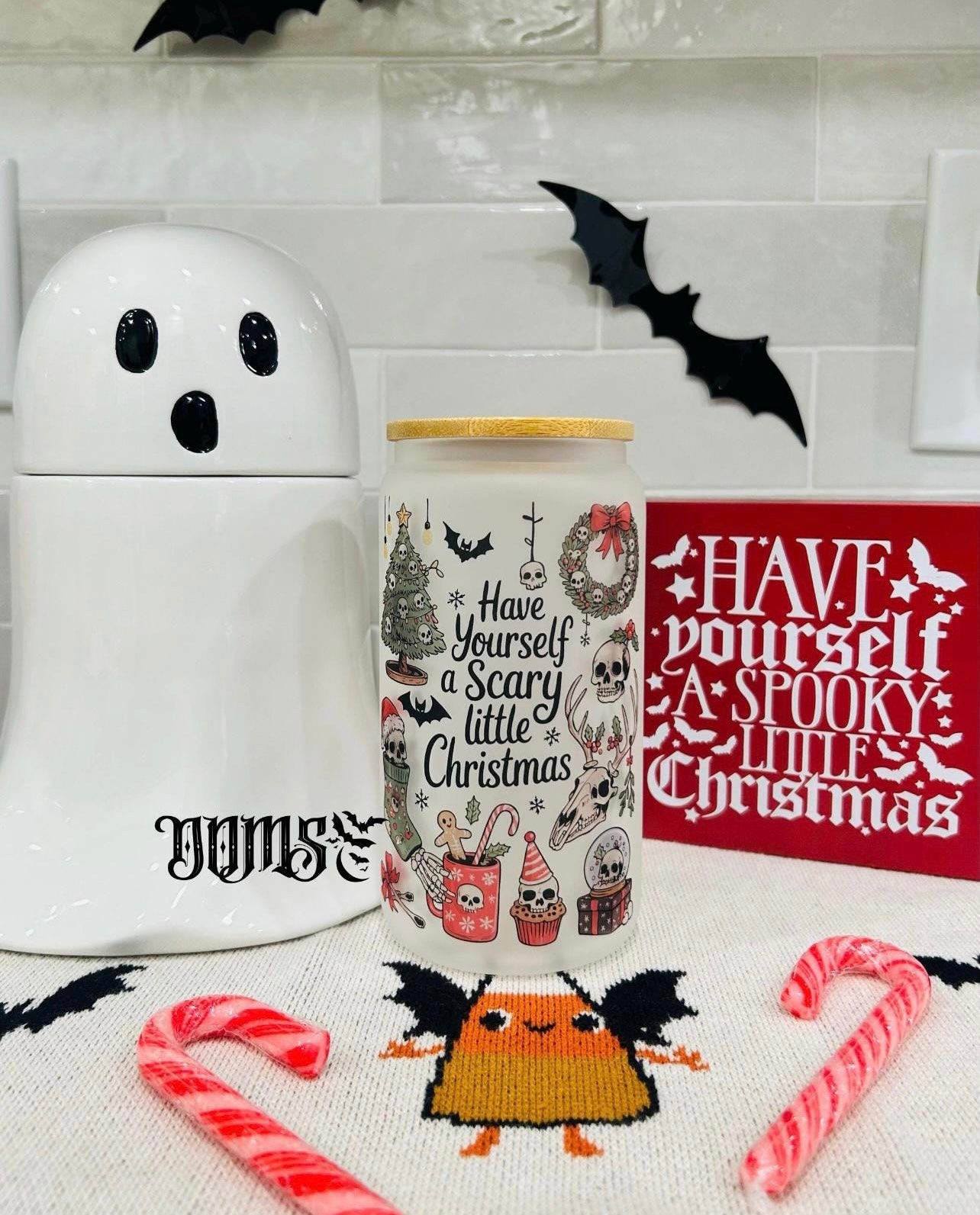 Have Yourself A Scary Little Christmas | 16oz. Frosted Glass Cup