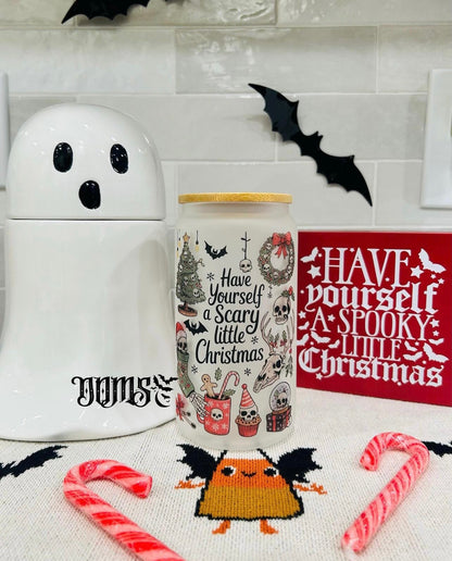Have Yourself A Scary Little Christmas | 16oz. Frosted Glass Cup