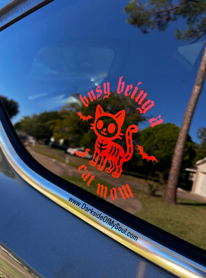 Busy Being A Cat Mom Decal