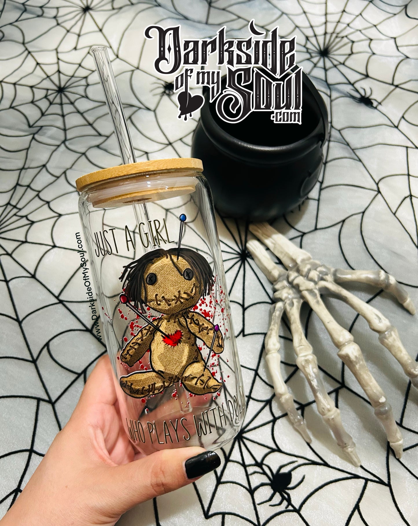 Just A Girl Who Plays With Dolls | 16oz. Glass Cup