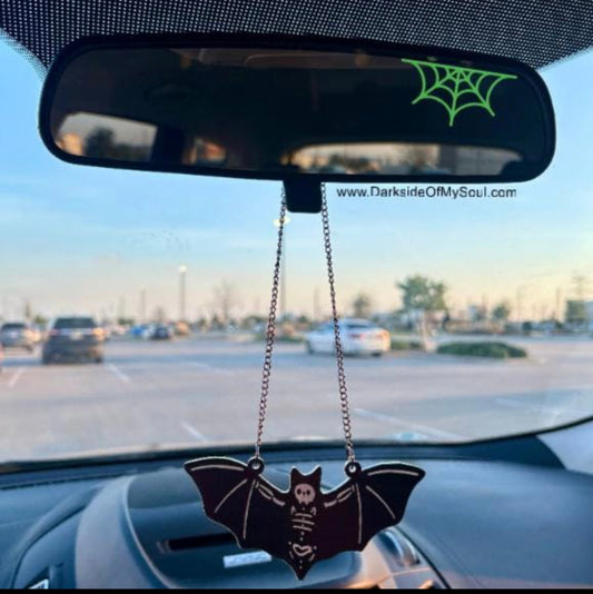 Rear View Mirror Spider Web Decal