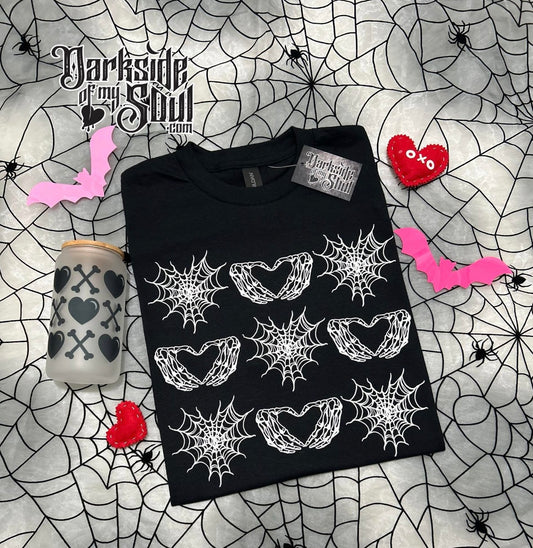 Heart Spider Web Skull Apparel