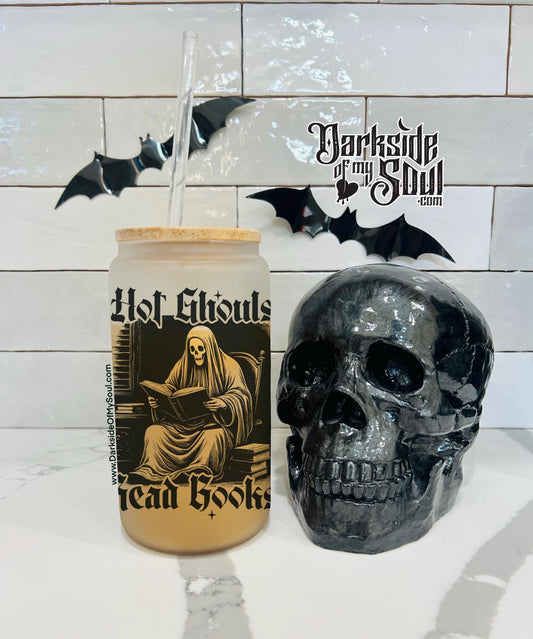 Hot Ghouls Read Books | 16oz. Frosted Glass Cup
