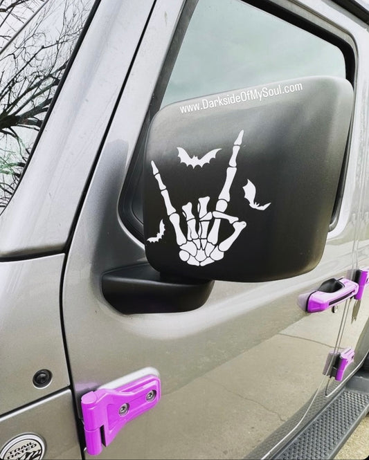 Skeleton Peace Bat Decal