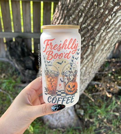 Freshly Boo'd Coffee | 16oz. Frosted Glass Cup