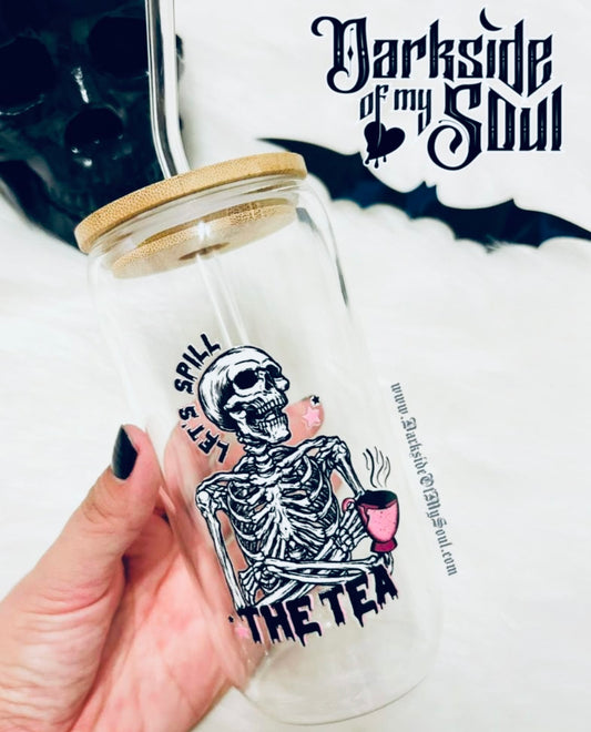 Let's Spill The Tea | 16oz. Glass Cup