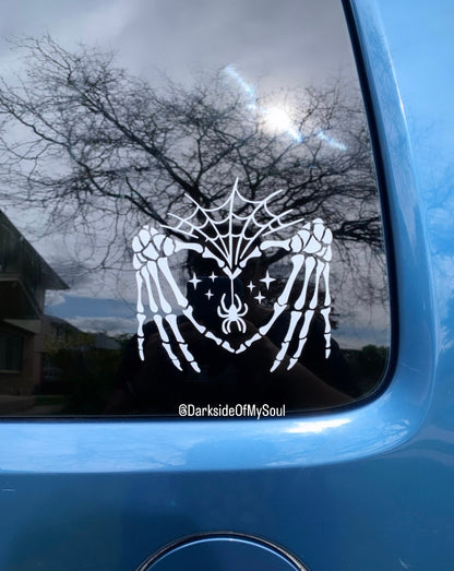 Spooky Skeleton Heart Decal