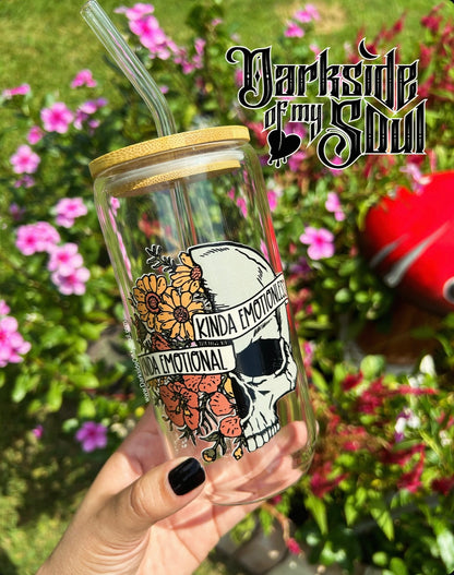 Kinda Emotionless Kinda Emotional | 16oz. Glass Cup