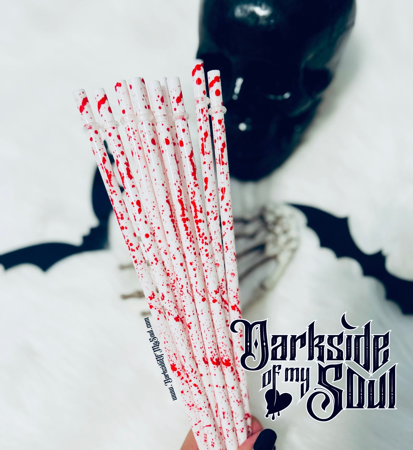 10" Blood Splatter Straws