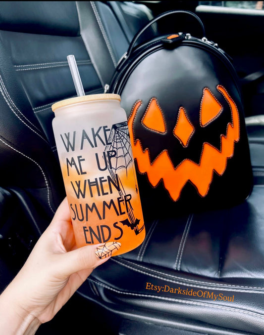 Wake Me Up When Summer Ends | 16oz. Frosted Glass Cup