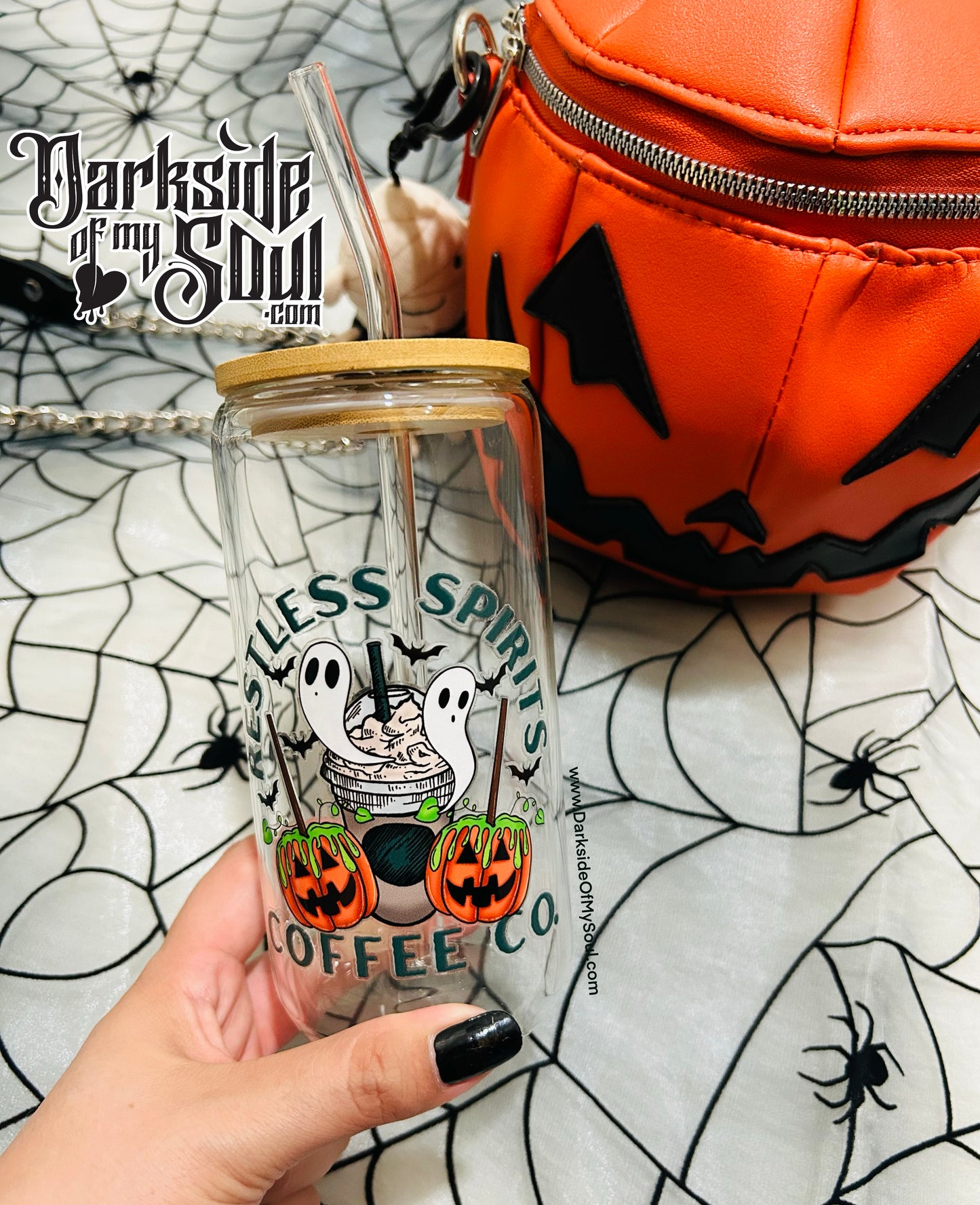 Restless Spirits Coffee CO .|16oz. Glass Cup