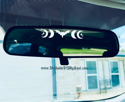 Bat Moon Phase Rear View Mirror Decal