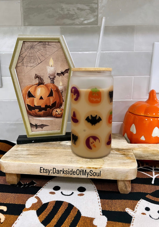 Halloween Cookies | 16oz. Frosted Glass Cup