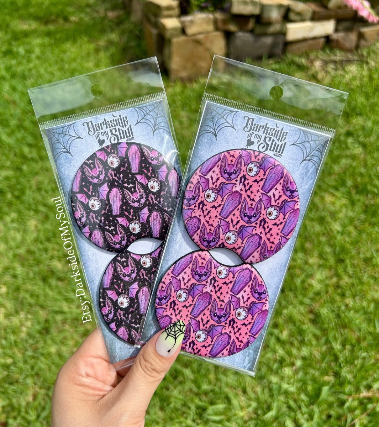 Pastel Bat Car Coasters