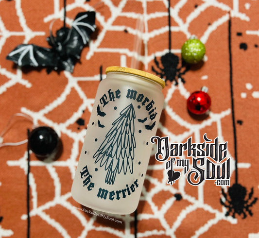 The Morbid The Merrier | 16oz. Frosted Glass Cup