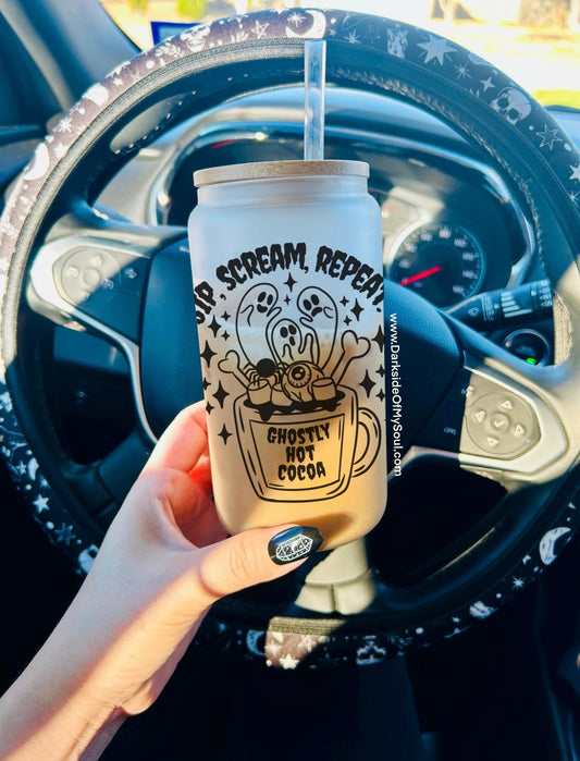 Sip Scream Repeat | 16oz. Frosted Glass Cup