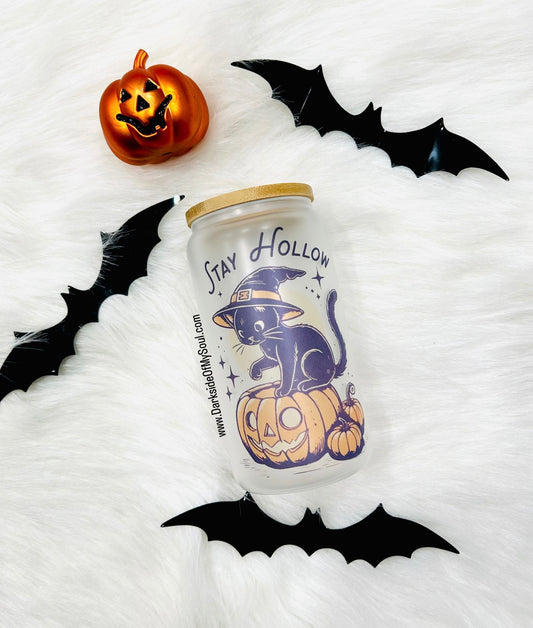 Stay Hollow | 16oz. Frosted Glass Cup