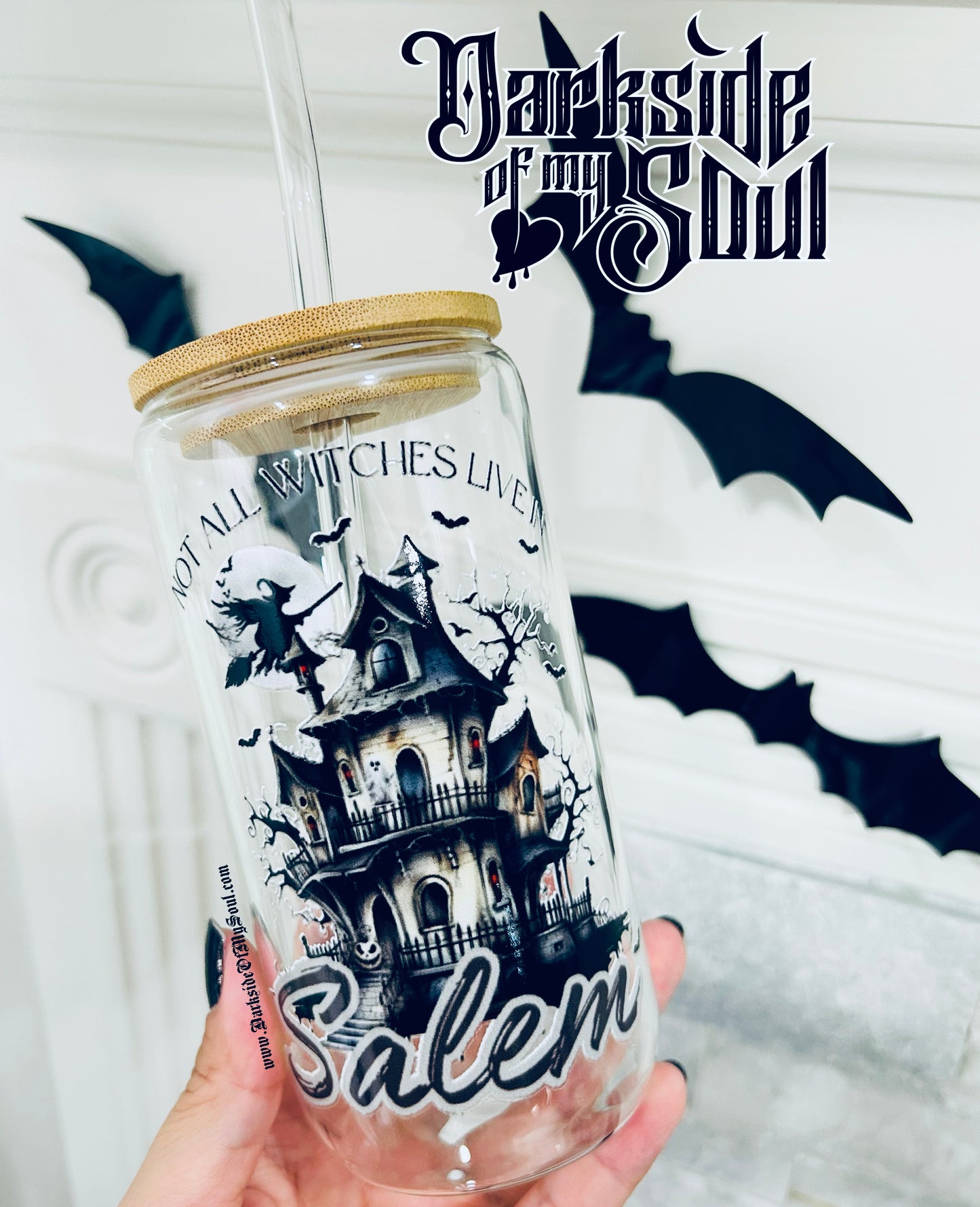 Not All Witches Live In Salem | 16oz. Glass Cup