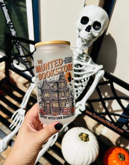 Haunted Bookstore | 16oz. Frosted Glass Cup