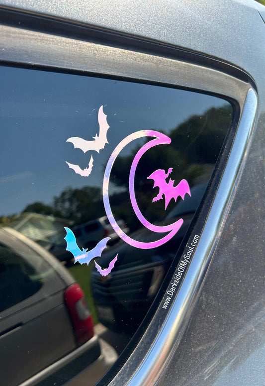 Bat And Moon Decal