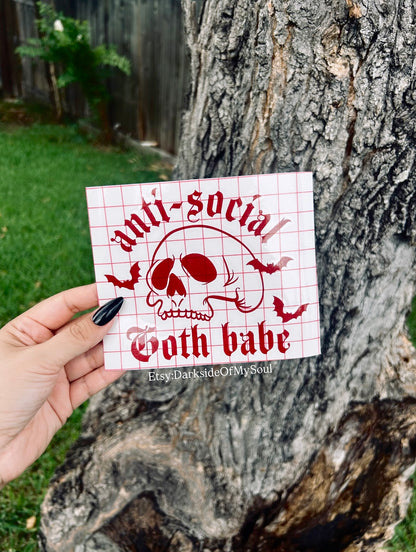 Anti-Social Goth Babe Decal