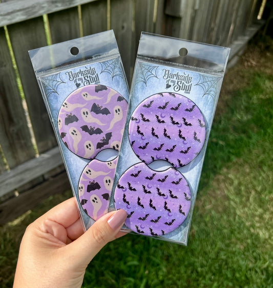 Pastel Purple Bat Car Coasters