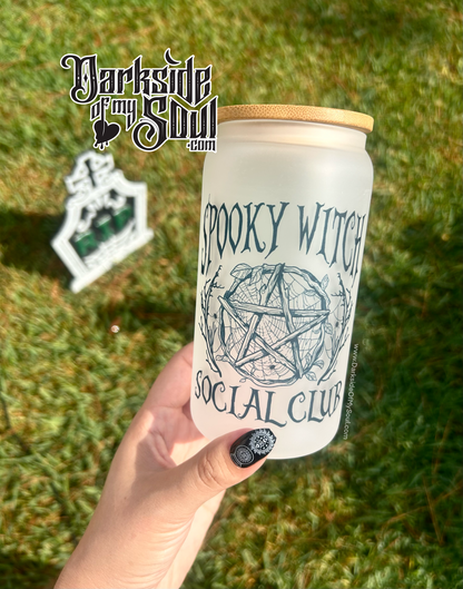 Spooky Witch Social Club | 16oz. Frosted Glass Cup