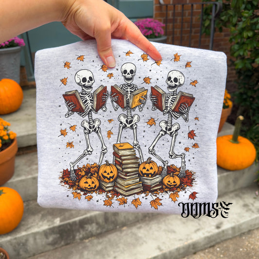 Fall Reading Skellies Sweatshirt